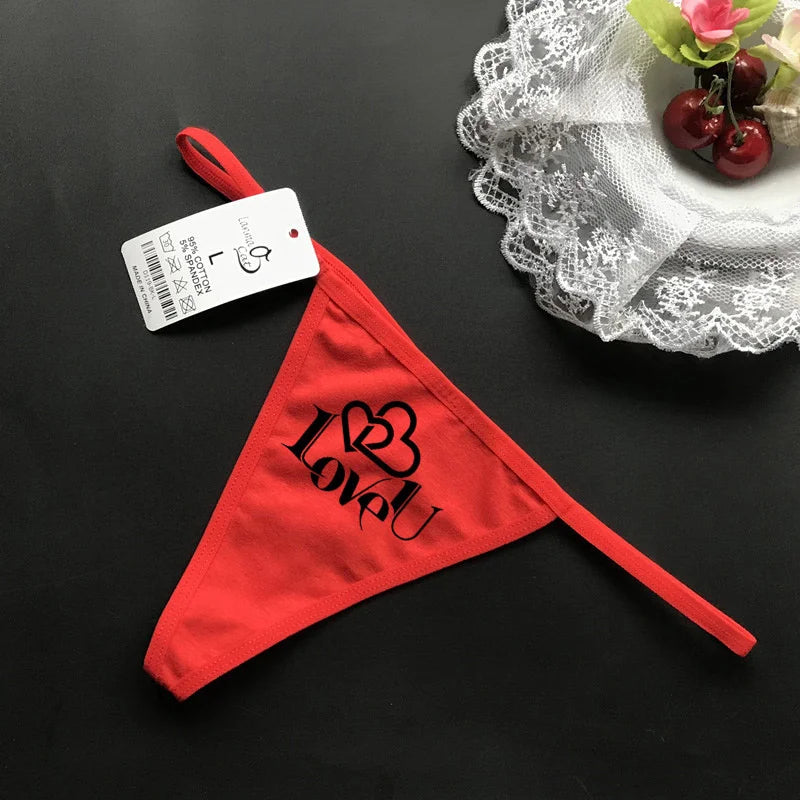 G string Underwear Women Hot Sexy Lingerie Panties Cotton Thongs T back Lingerie Ladies Funny Print T-Back Underwear