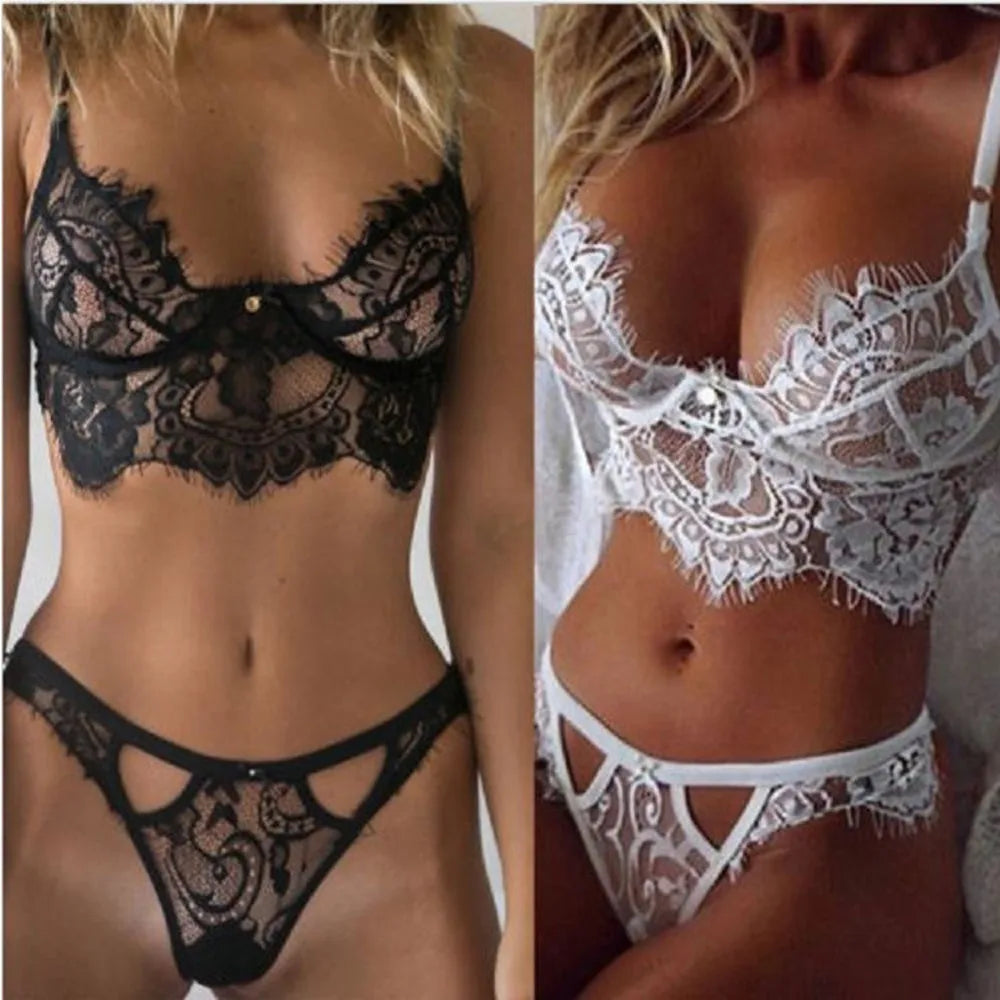 Lingerie Women Transparent Bra Sexy Erotic Set soft backless Pajama skirt tempting nightclub nightdress underwear lace