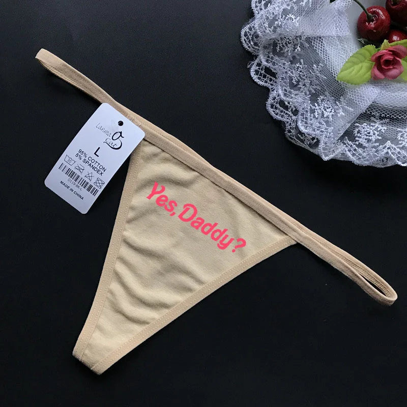 G string Underwear Women Hot Sexy Lingerie Panties Cotton Thongs T back Lingerie Ladies Funny Print T-Back Underwear
