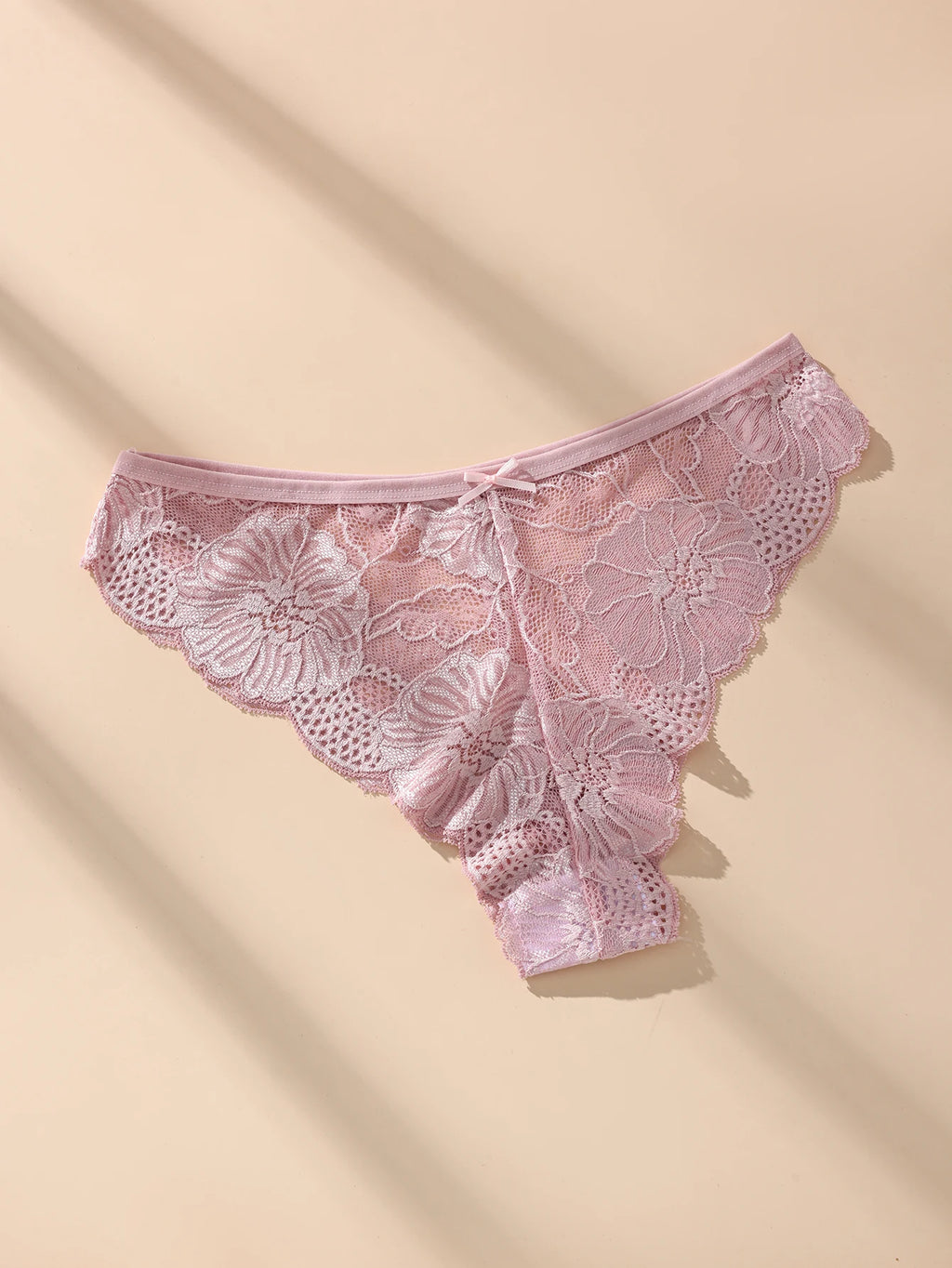 5PCS Women Floral Lace Panties Sexy Perspective Underwear Low Waist Solid Underpants Breathable Intimates Female Lingerie M-XL