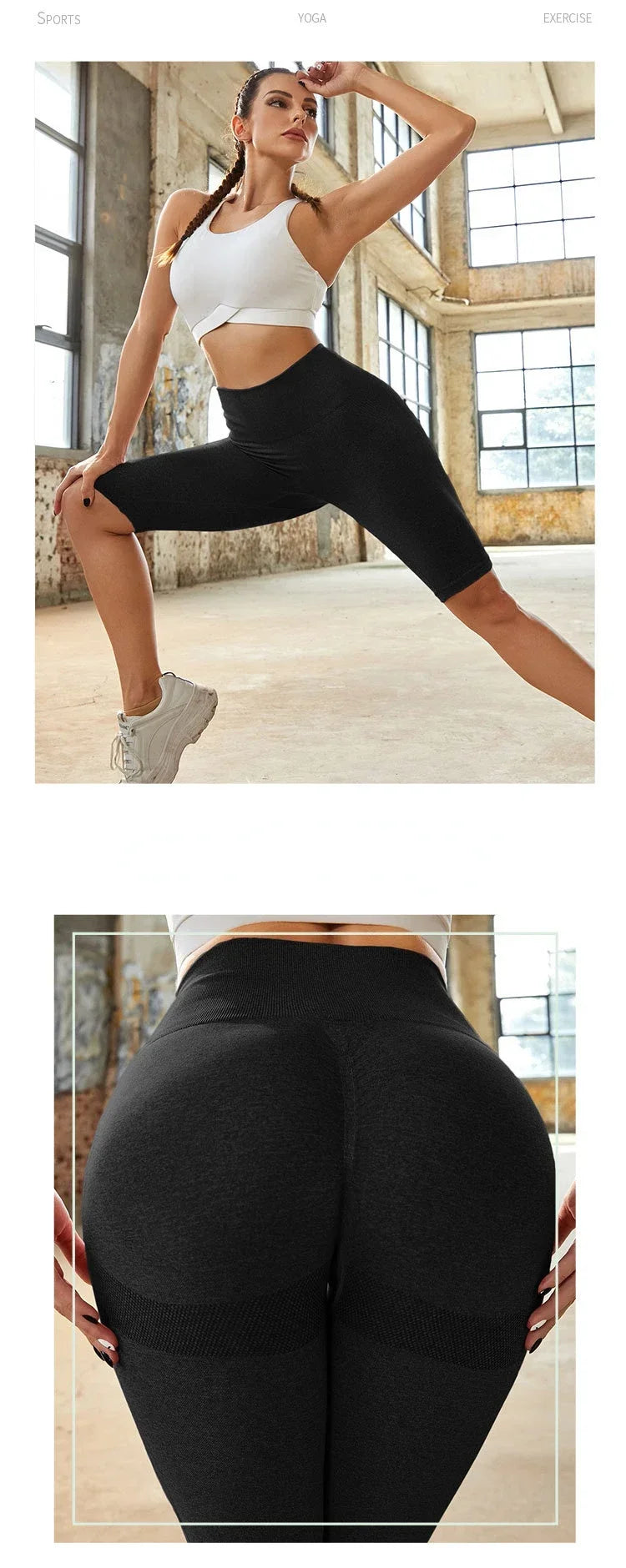 Sports High Waist Shorts Seamless Fitness Yoga Shorts High Elastic Slim Gym Trainning Leggings Hip Liftting Knit Leggings