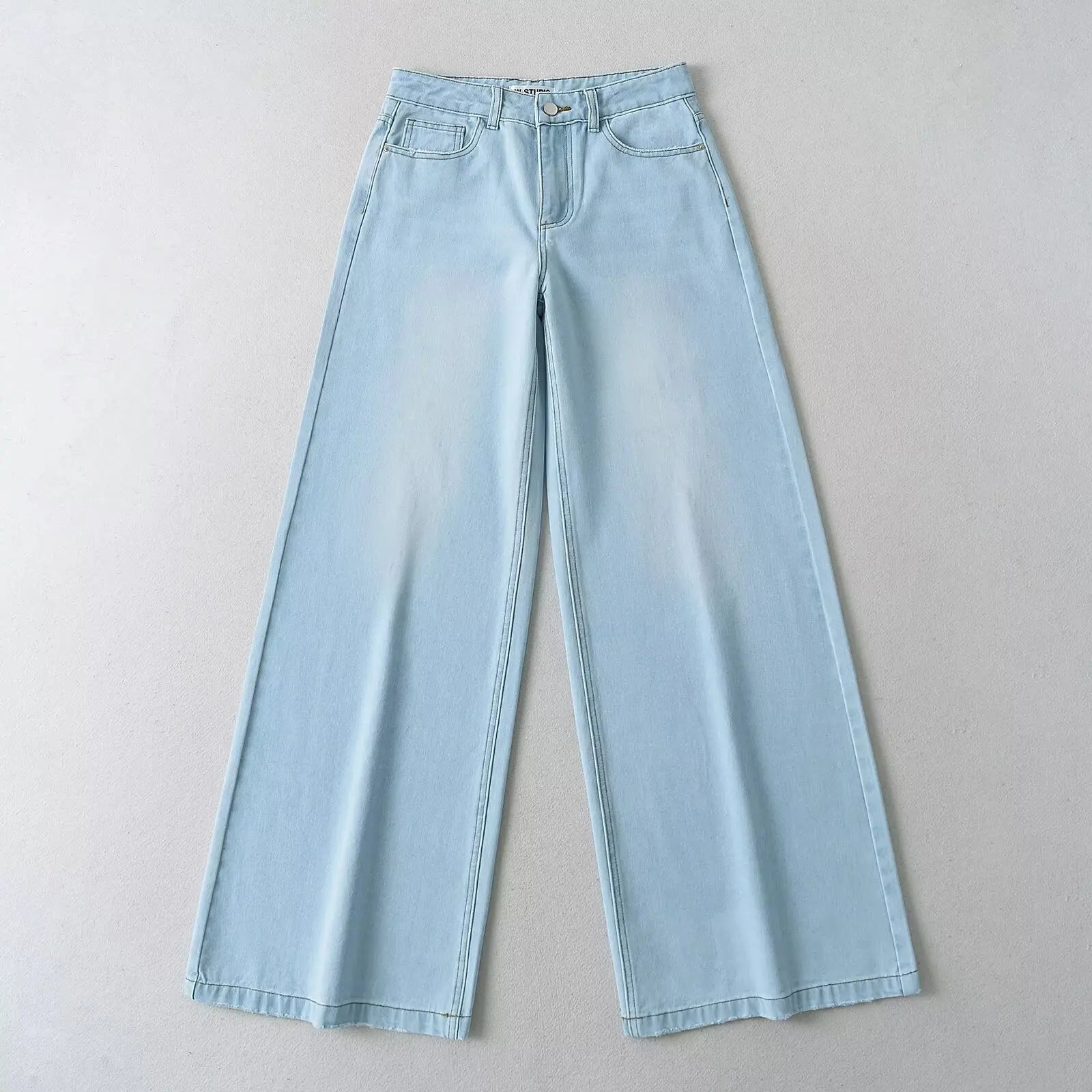 Women's Denim Pants Baggy Jeans Y2k Vintage Flared Wide New Low Waist Rise Oversize Pant Harajuku Fashion Woman Trousers