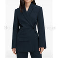 Elegant Brown Women Suits Formal Double Breasted Slim Fit Blazer Elegant Office Lady 2 Piece Jacket Pants Outfits Clothing