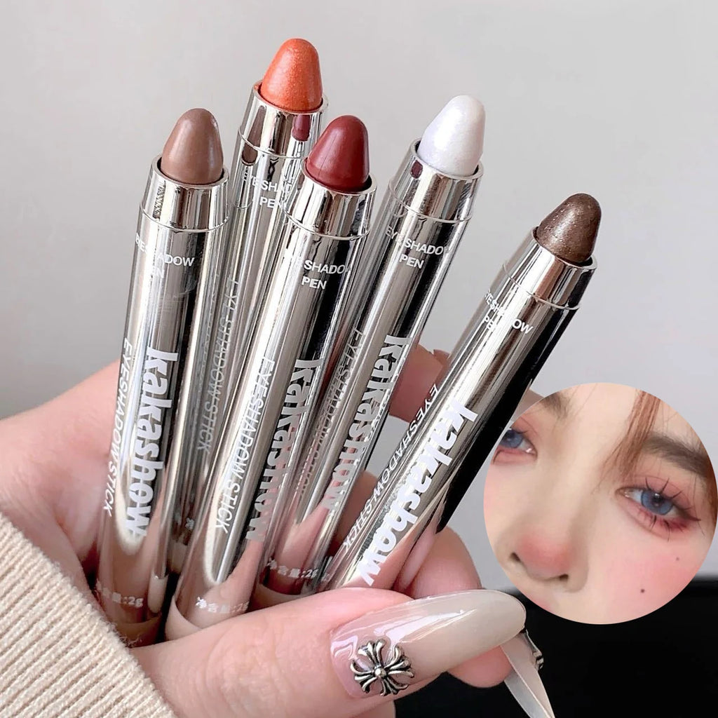 Metallic Glitter Eyeshadow Stick Matte Red Waterproof Shimmer Lying Silkworm Long Lasting High Gloss Pearlescent Eyeshadow Pen