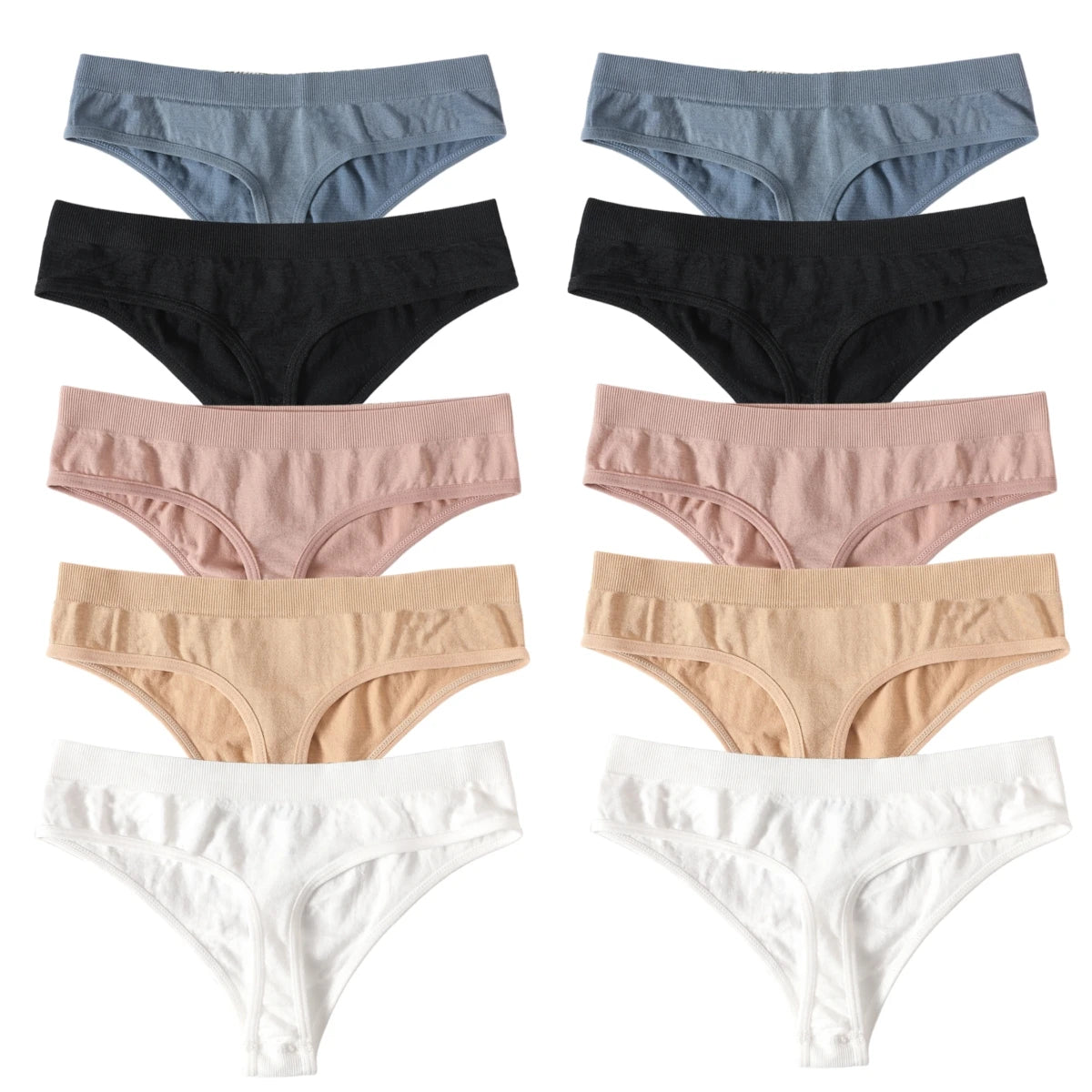 10Pcs/Set Seamless Thongs G-String Women Panties Sexy Underwear Female Underpants Sexy Lingerie Low Waist Sport Bottoms M-XL