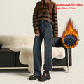 KSTUN Women’s Narrow Cut Wide Leg Jeans with Fleece High Waisted 2025 Winter Warm Jeans For Mom Straight Leg Thicken Trousers