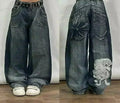 American Street Fashion Trend Big Pocket Loose Jeans Women Harajuku Y2K New Hip Hop Vintage Oversized Jeans Unisex Mopping Jeans