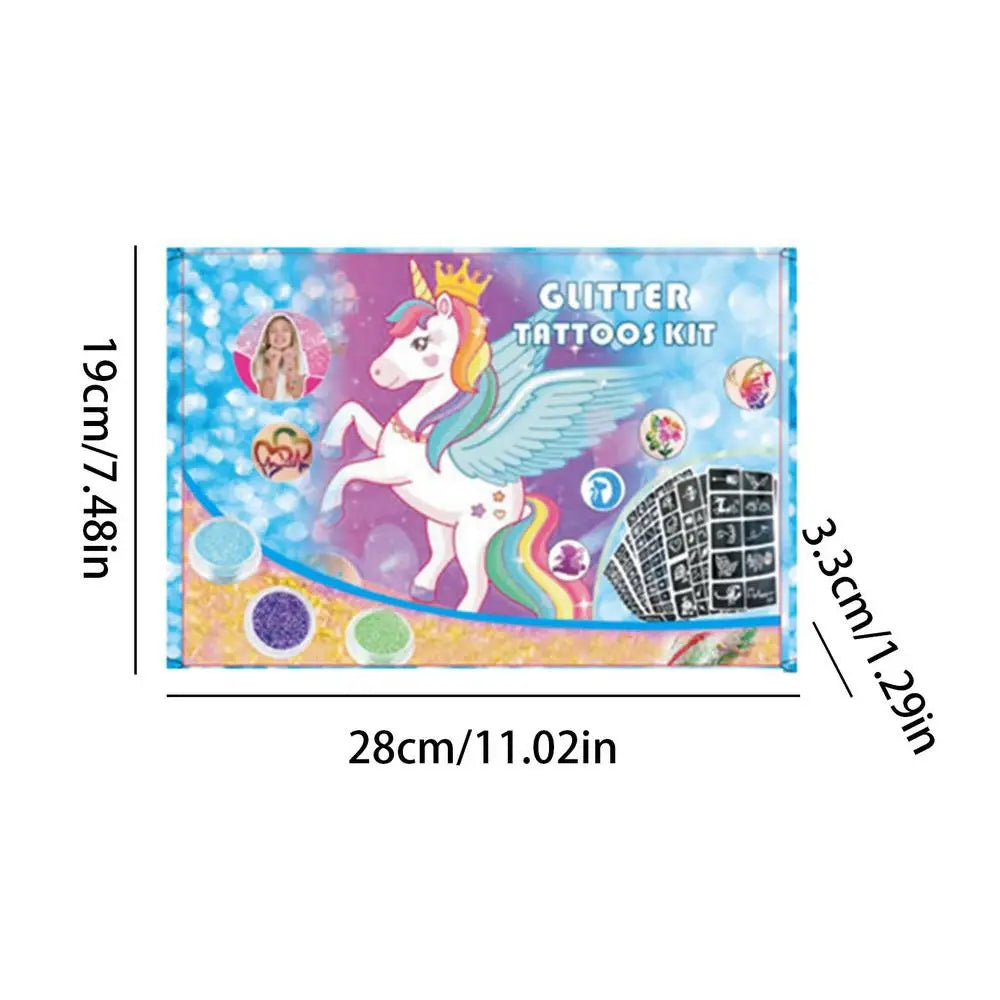 36 colors Colorful Glitter Temporary Tattoo Set Glitter Powder Makeup Brush Tattoo Glue Tattoo Party Face Body Art Kits For Kids