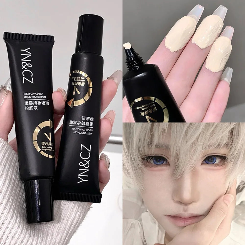 White Liquid Foundation for Halloween Goth Makeup Waterproof Full Coverage White Foundation Cosplay High Concealer Face Paint