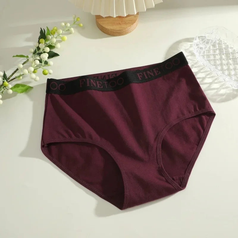 Finetoo 6Pcs/Set Women Cotton Seamless Briefs Women Plus Size Panties Breathable Underwear Female High Waist Soft Lingerie S-XXL