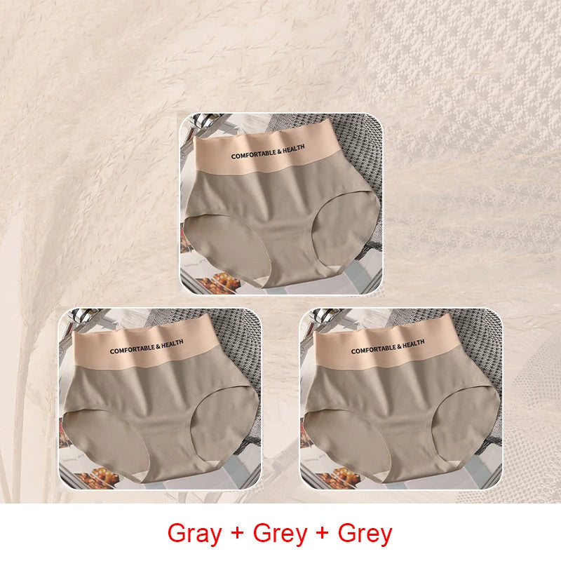 Invisible Panties Women Seamless Briefs Female Underpants Ultra-thin Underwear High Rise Panties Solid Comfy Lingerie Ice Silk