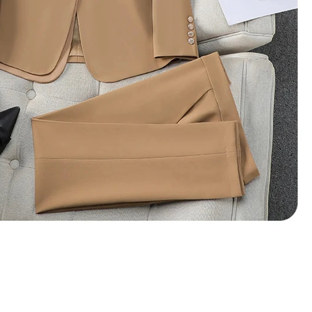 ZJYT Clearance Blazers for Woman New Outerwear Women's jackets Coat Elegant Suits Femme Formal Clothes Autumn Office Wear Blue
