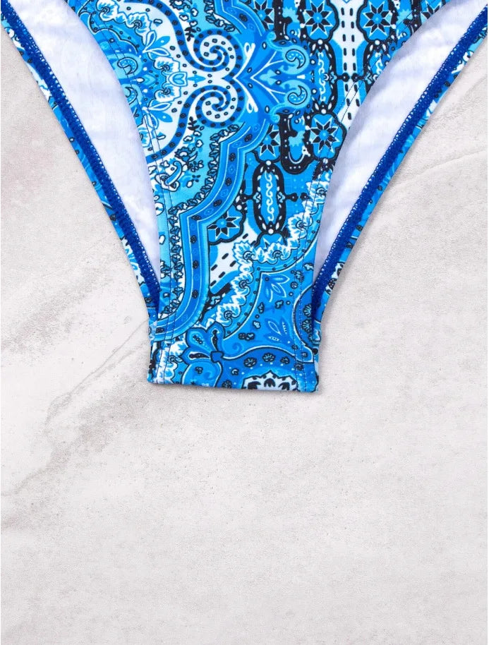 2026 Push Up Halter Bikini Printed Swimsuit Women Sexy Strappy Swimwear Female Bathers Bathing Swimming Swim Suit Beachwear