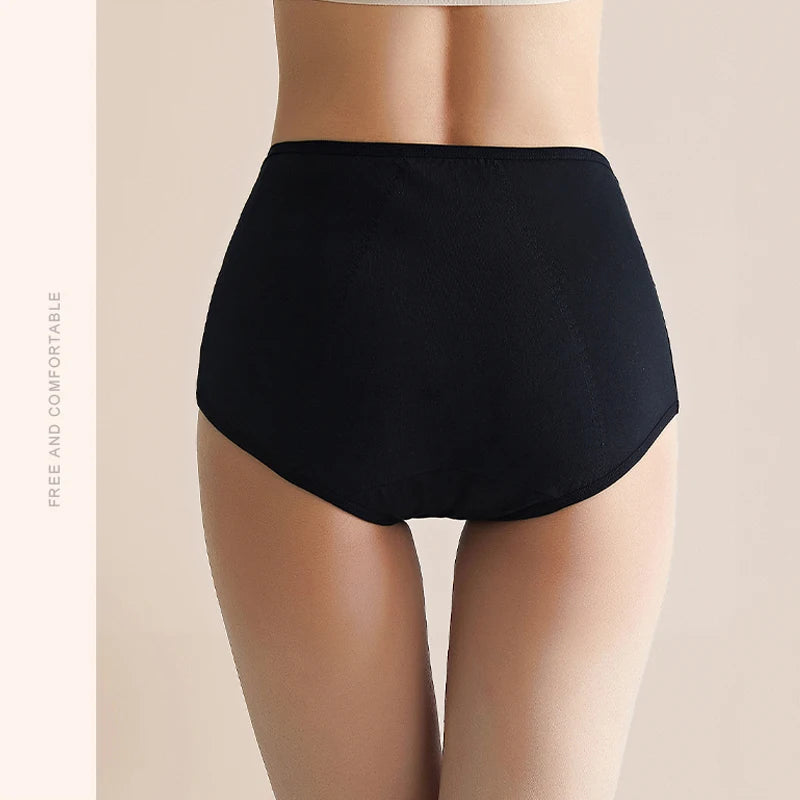 3Pcs High Waist Women's Panties Leak Proof Menstrual Pants Widen Period Underwear Cotton Physiological Plus Size Female Briefs
