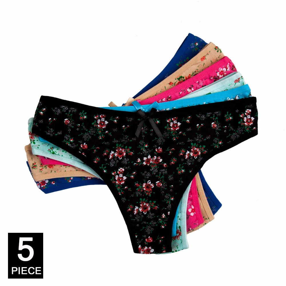 YOUREGINA Women Sexy Lace Thongs G-strings Cotton Underwear Panties Ladies Knickers Lingerie for Women 5 pcs/lot