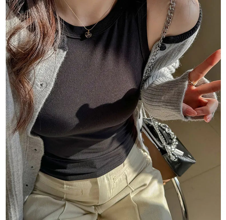 BIVIGAOS Summer New Hot Girl Tight Fitting Vest Women's Modal High Elastic Sexy Tank Top Casual Fashion Vest Sleeveless T Shirt