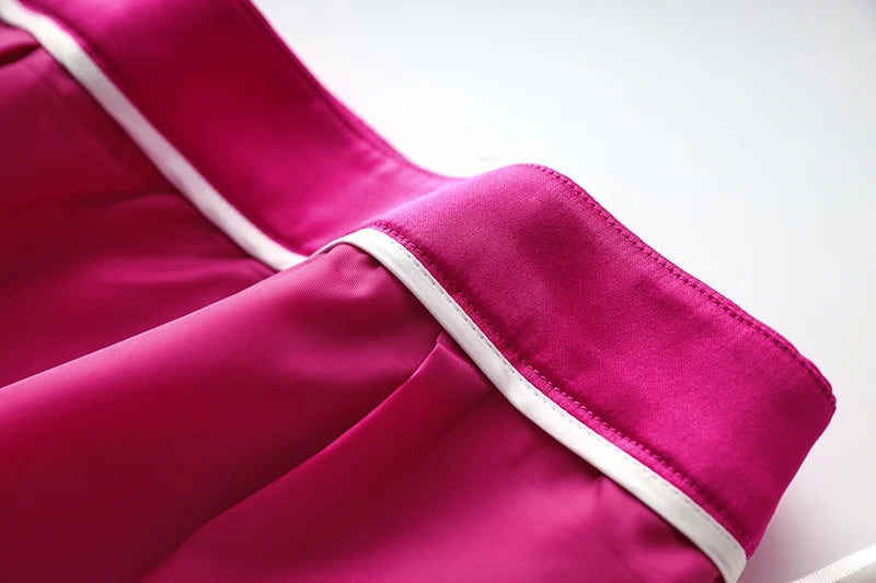 Smooth Satin Fabric Fusicha 3PCS Blazer Suit Fashion Elegant Street Mini Skirt Women Quality Clothing