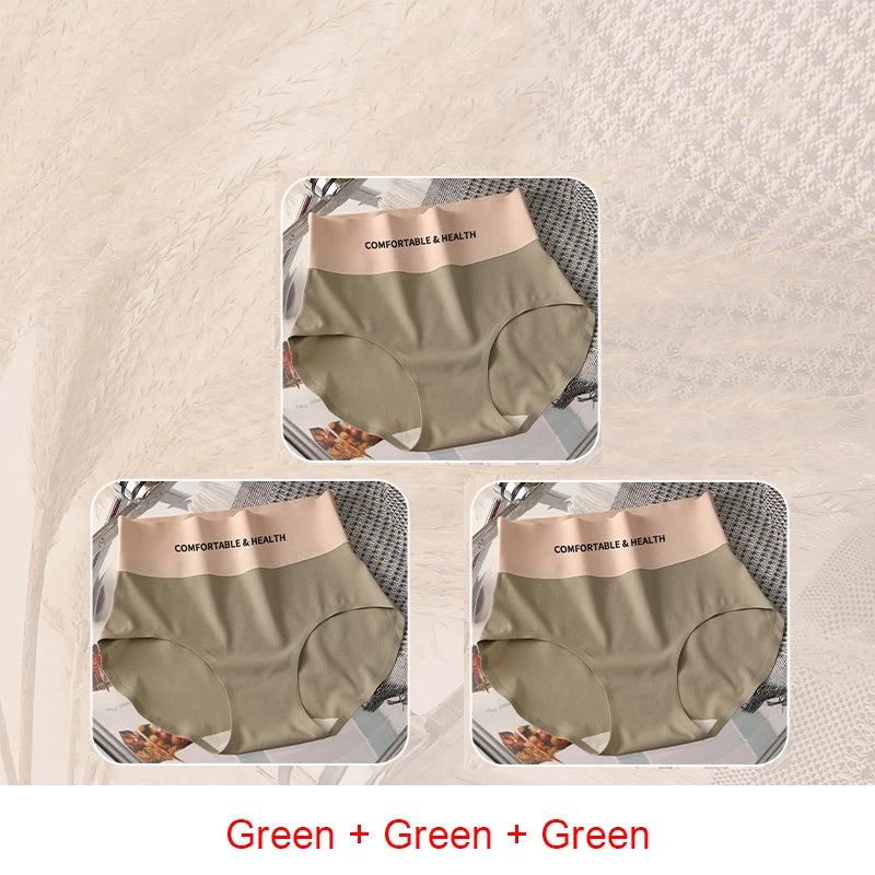 Invisible Panties Women Seamless Briefs Female Underpants Ultra-thin Underwear High Rise Panties Solid Comfy Lingerie Ice Silk