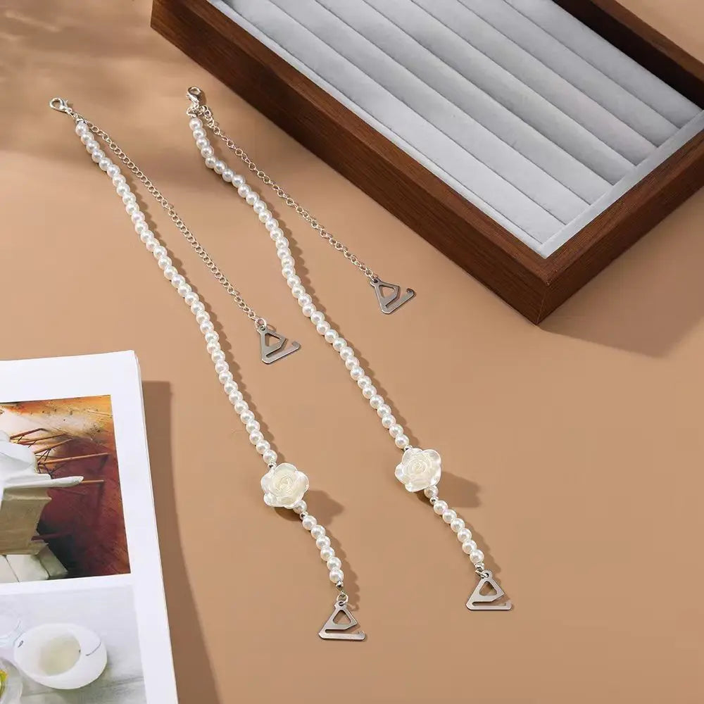 1 Pair New Bow Pearl Underwear Straps Adjustable Removable Bra Straps Replacement Shoulder Belts Women