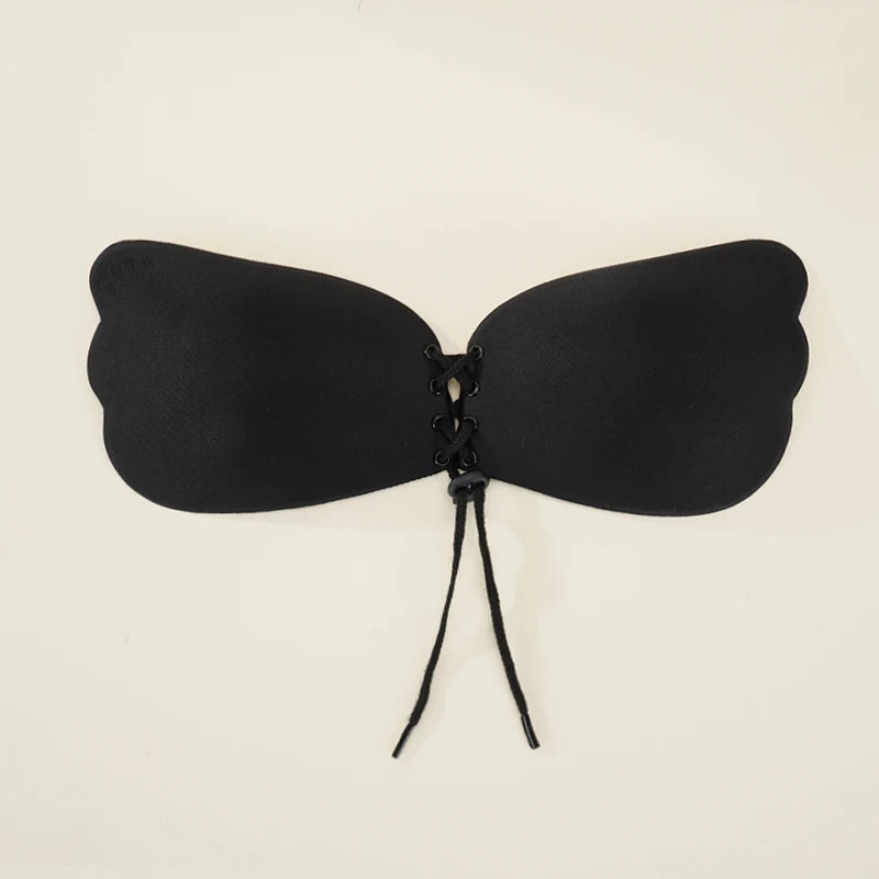 Women's Self Adhesive Strapless Bandage Blackless Solid Bras For Women Sticky Silicone Push Up Invisible Lady Lingeries Sexy Bra