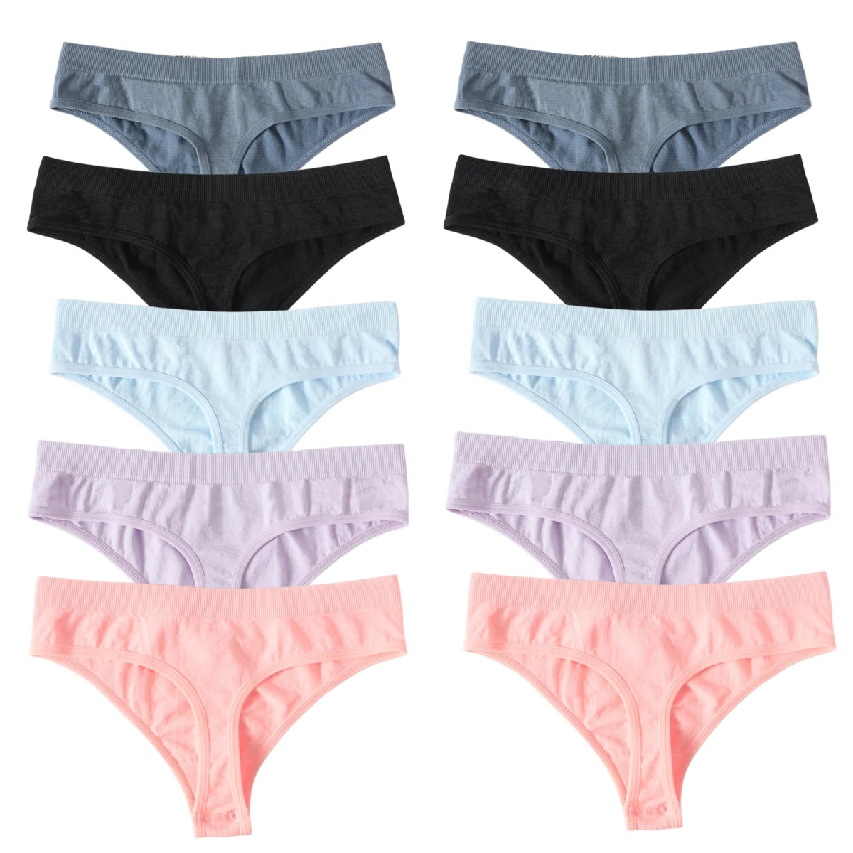 10Pcs/Set Seamless Thongs G-String Women Panties Sexy Underwear Female Underpants Sexy Lingerie Low Waist Sport Bottoms M-XL