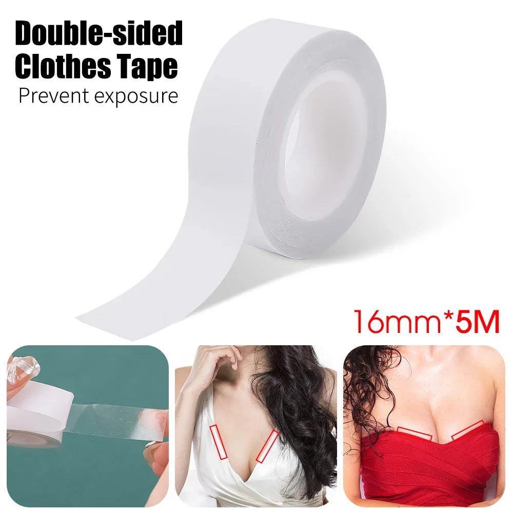 Double Sided Body Tape Self-Adhesive Bra Clothes Dress Shirt Secret Sticker Clear Lingerie Tape Anti-naked Invisible Chest Patch