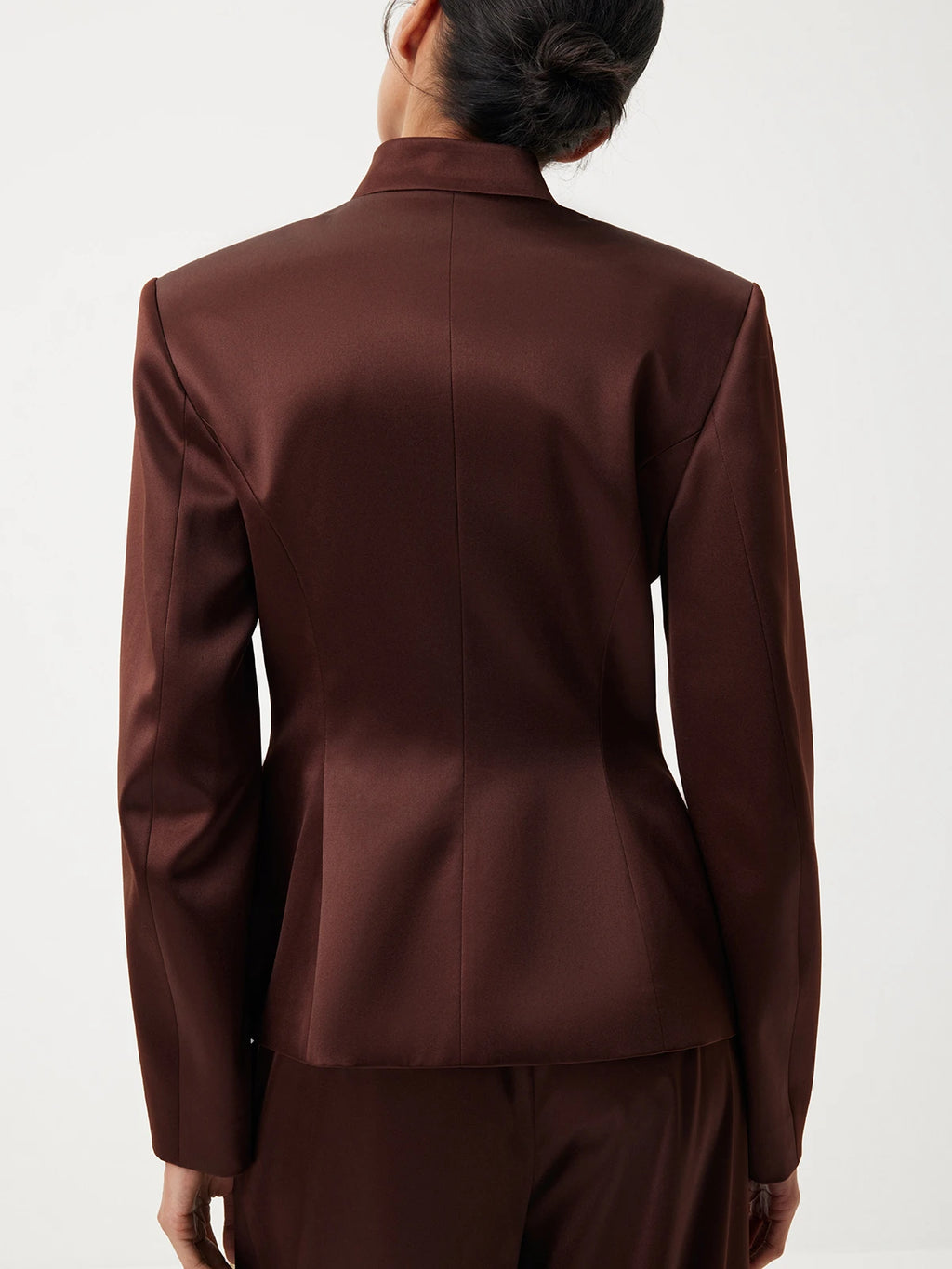 DFDG Women's Spring Summer Satin Mandarin Collar Knot Button Blazer Chic Formal Casual Wear 2026 Trendy Feminine Fashion Coat