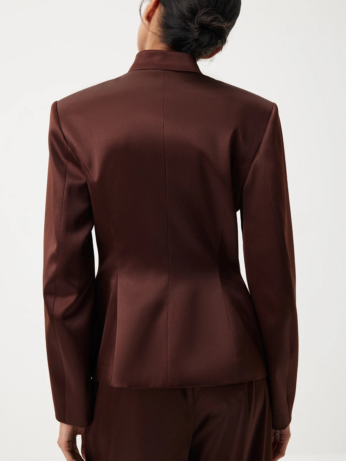 DFDG Women's Spring Summer Satin Mandarin Collar Knot Button Blazer Chic Formal Casual Wear 2026 Trendy Feminine Fashion Coat