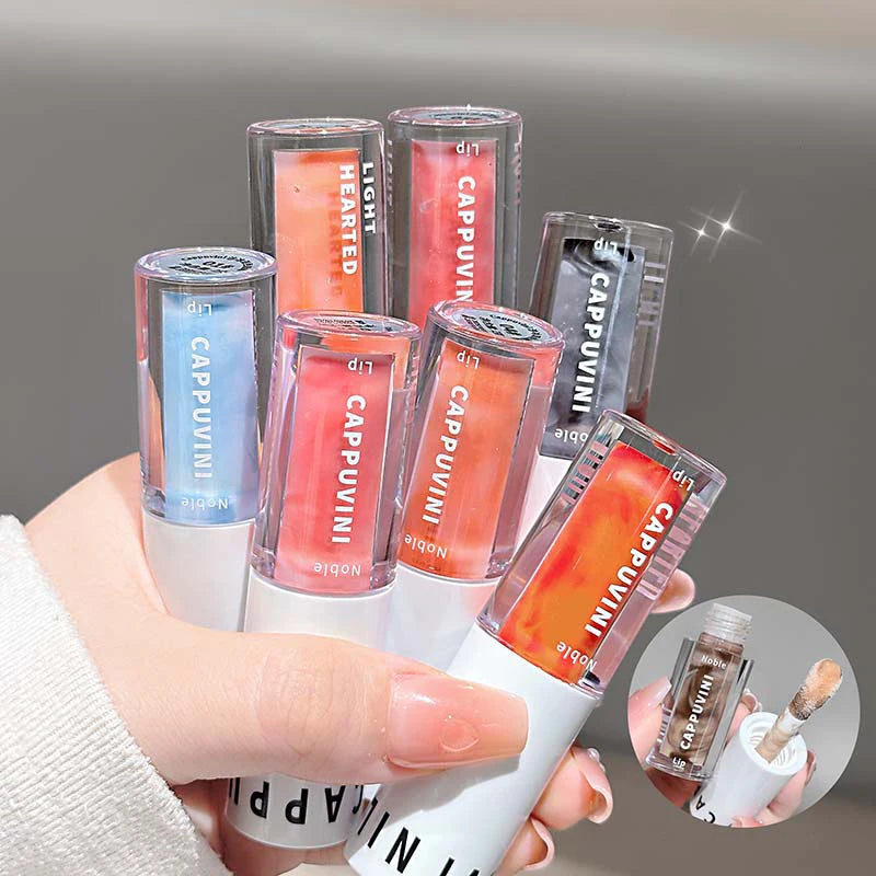 Clear Transparent Grey Purple Lip Gloss Hydrating Drying Lips Mirror Lip Glaze Tint Plumper Moisturizing Crystal Lip Oil Makeup