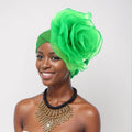 Exaggerated Large Flower Turban Hat for Women Nigeria Wedding Party Headwear Afrcian Female Head Wraps