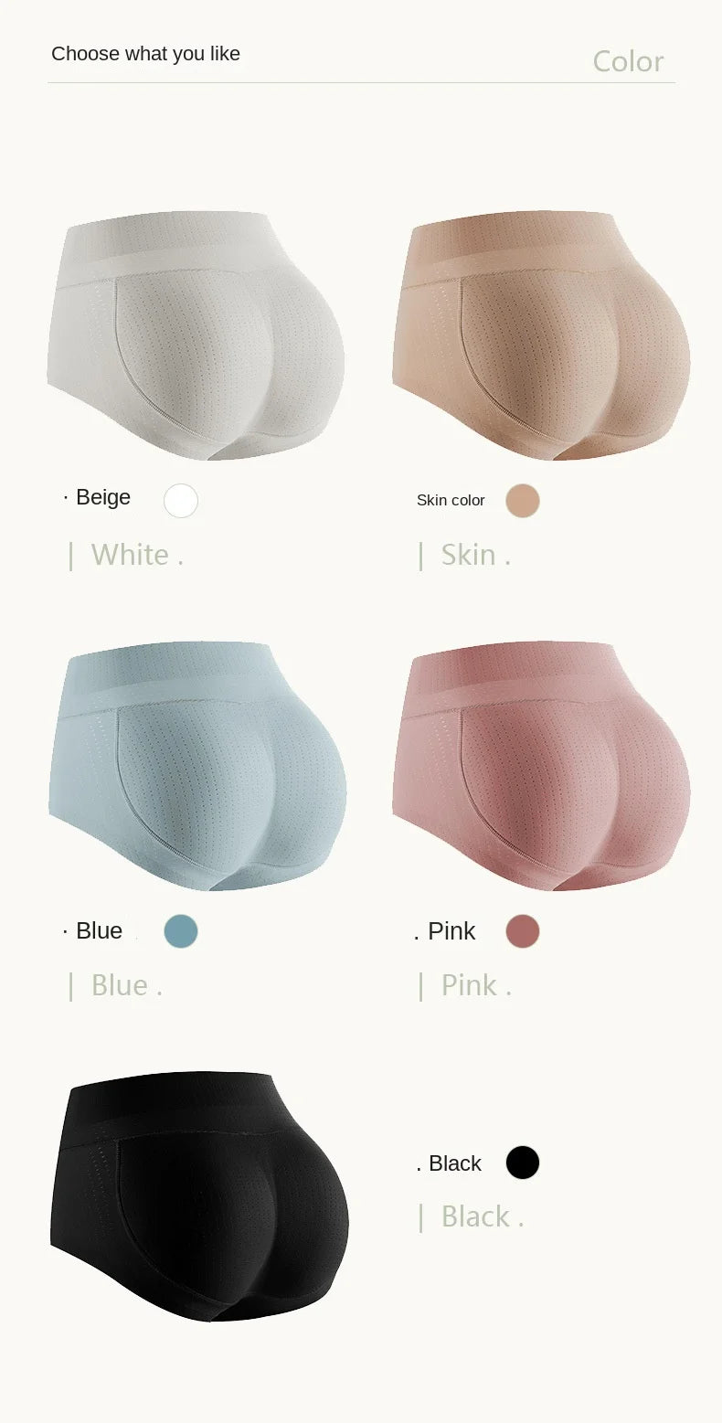 Body Sculpting Buttocks Women's Sponge Cushion Push-Up Panties Peach Hip Lifting Fake Butt Panties Pad Seamless Female Underwear