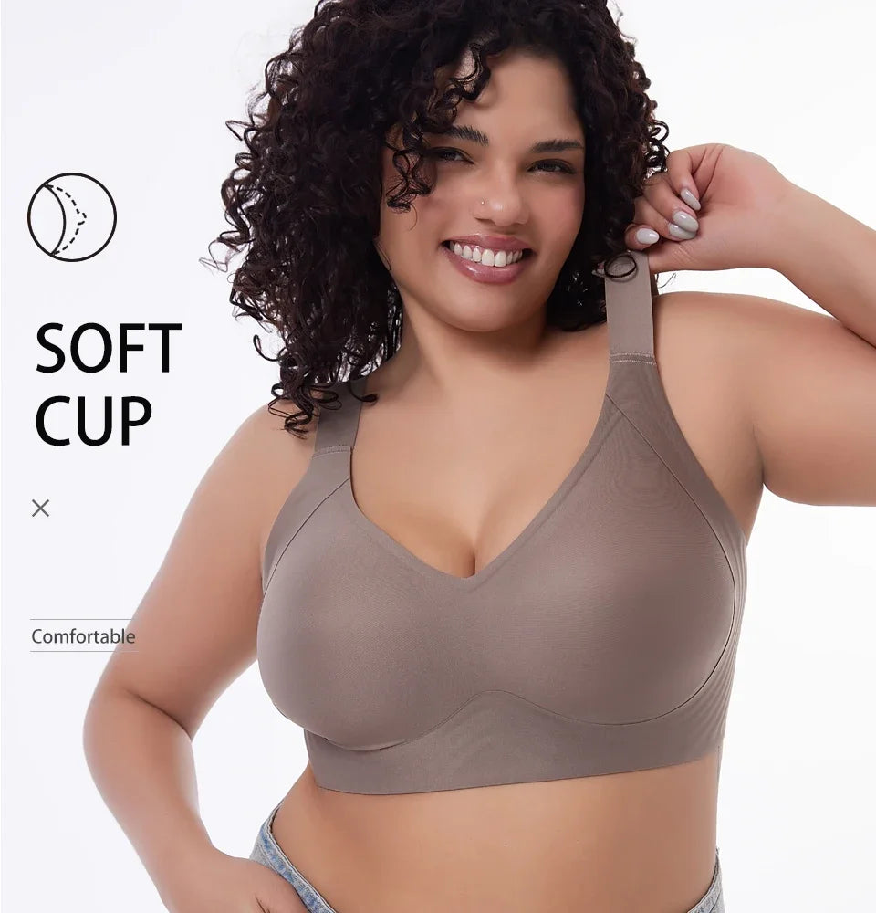 FallSweet Wireless Push Up Bra for Women Plus Size Thin Cup Sports Bras Breathable Comfortable Underwear Sexy Lingerie M-6XL