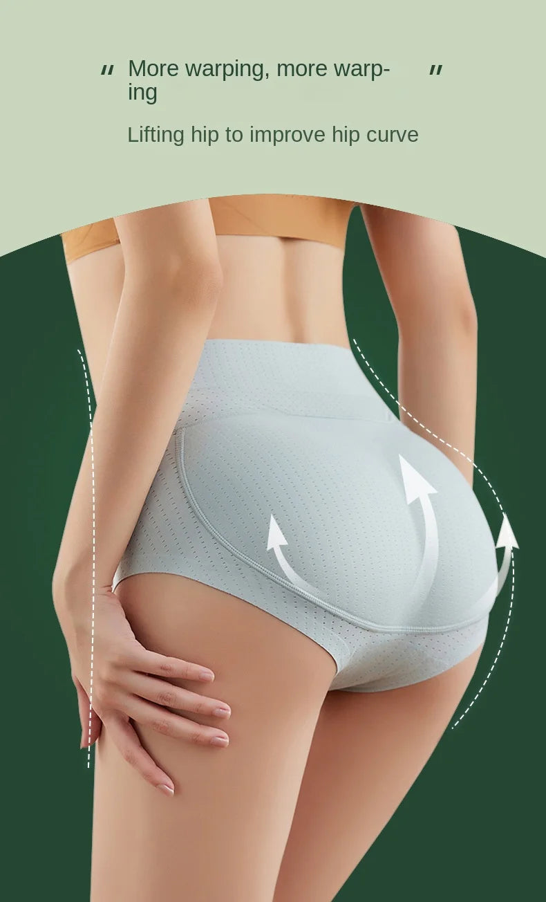 Body Sculpting Buttocks Women's Sponge Cushion Push-Up Panties Peach Hip Lifting Fake Butt Panties Pad Seamless Female Underwear