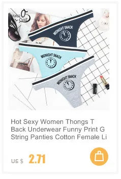 G string Underwear Women Hot Sexy Lingerie Panties Cotton Thongs T back Lingerie Ladies Funny Print T-Back Underwear