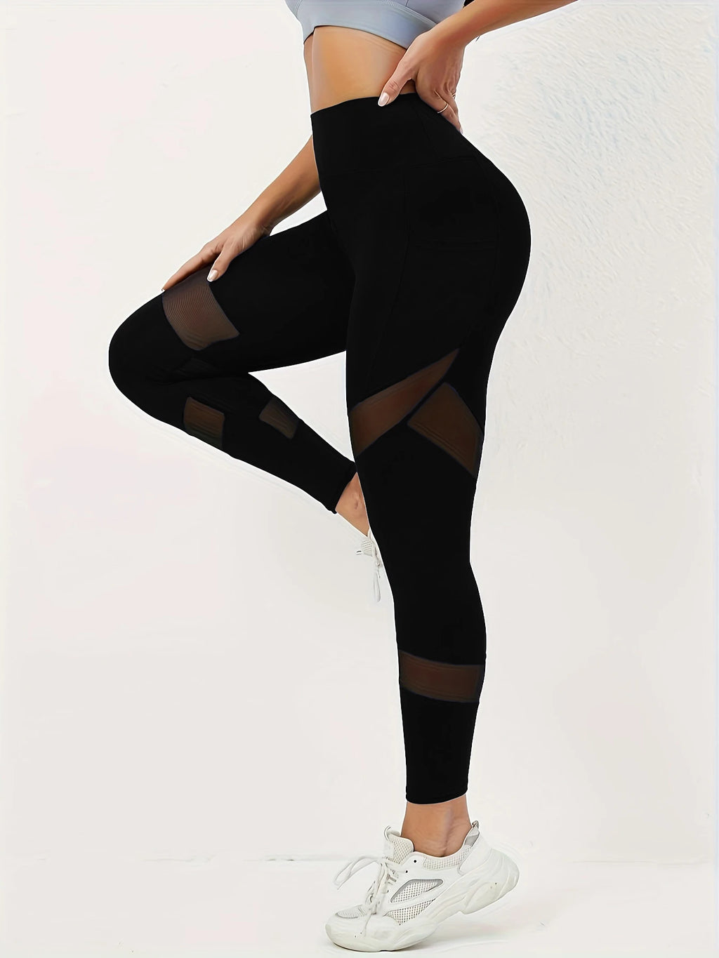 Ladies High Waist Mesh Women Leggings Fitness Breathable Push Up Leggings Women Quick Dry  Casual Leggin