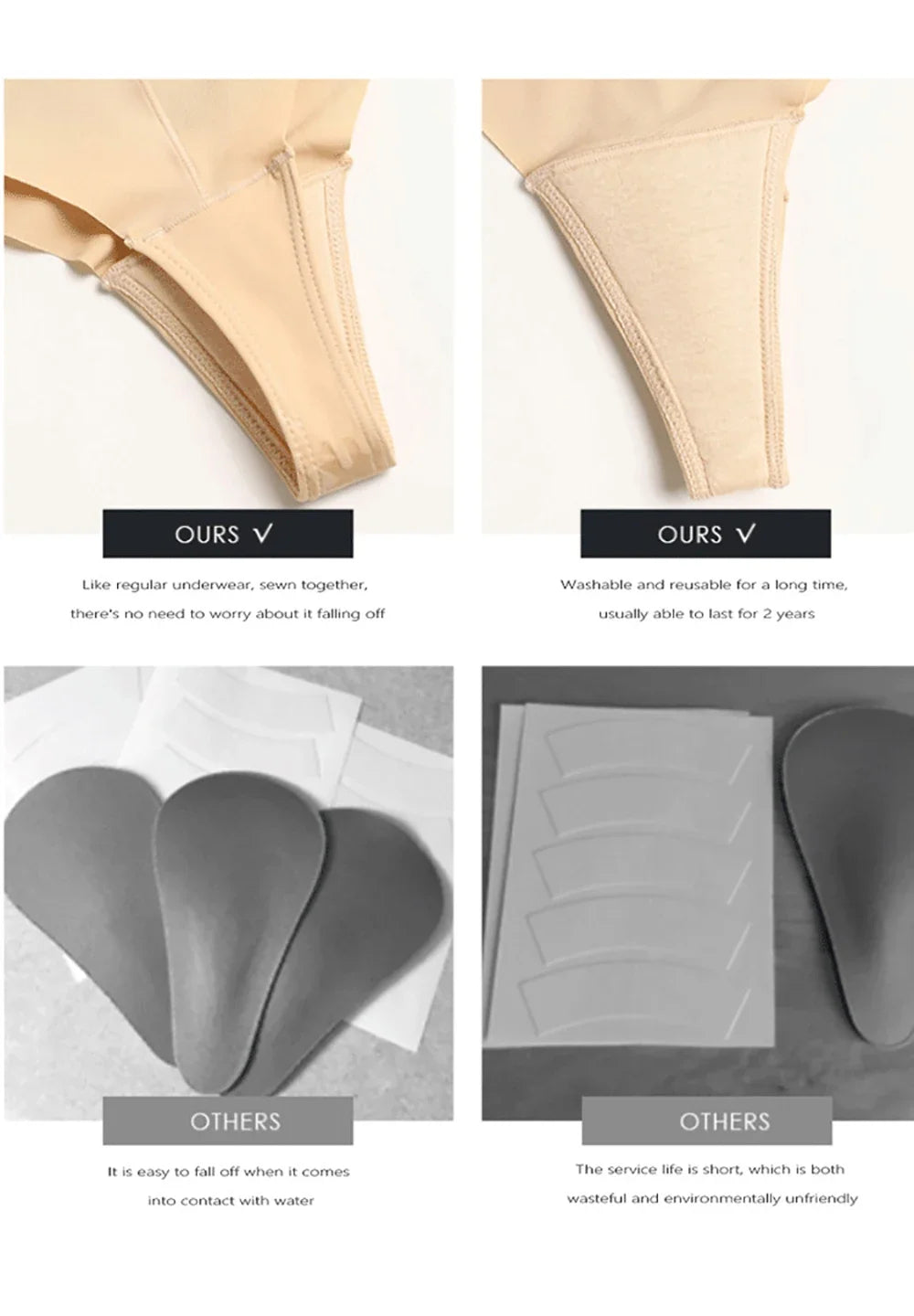 2Pcs Anti Camel Toe Panties Cameltoe Proof Panty Lines Concealer Cover Seamless Underwear for Leggings Gym