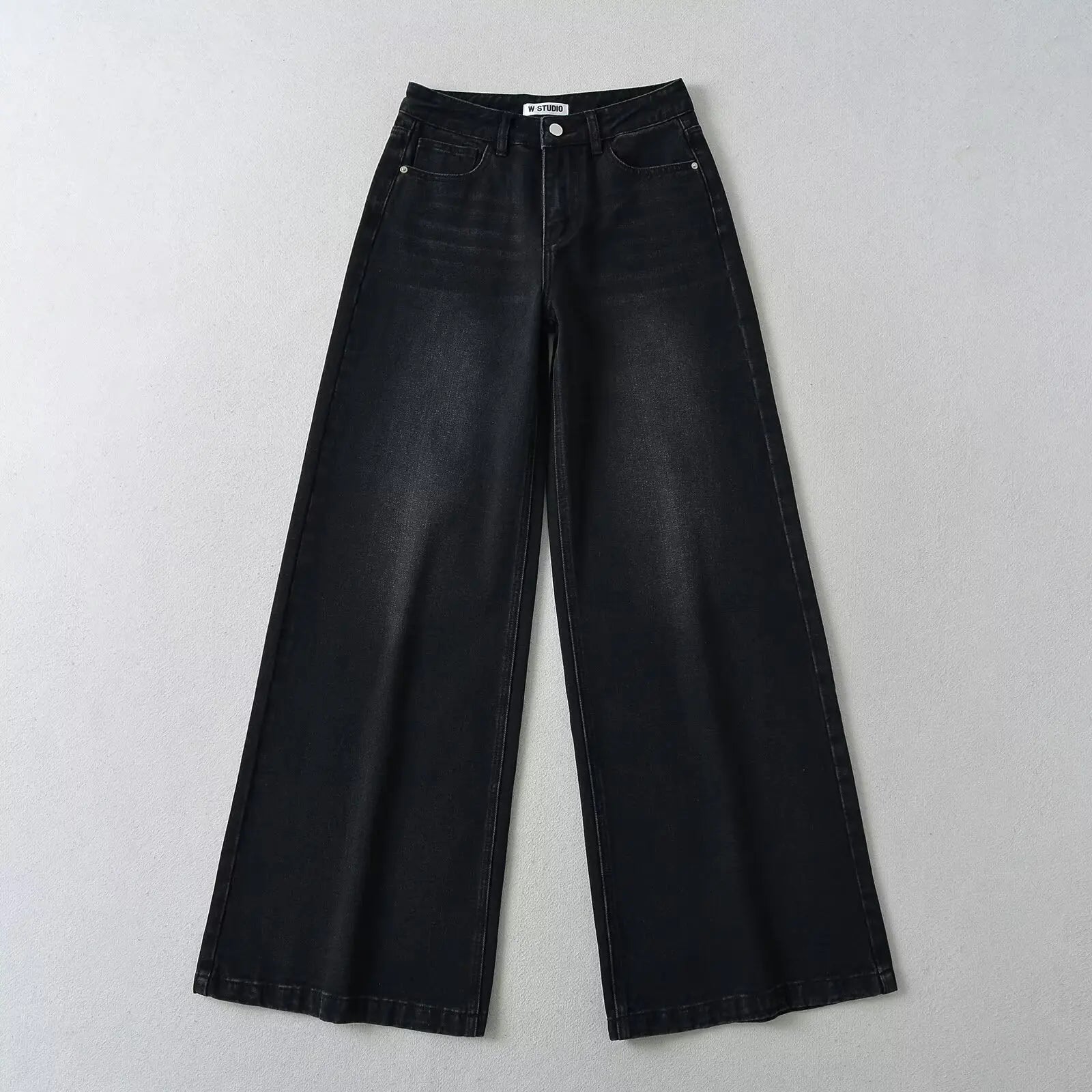 Women's Denim Pants Baggy Jeans Y2k Vintage Flared Wide New Low Waist Rise Oversize Pant Harajuku Fashion Woman Trousers