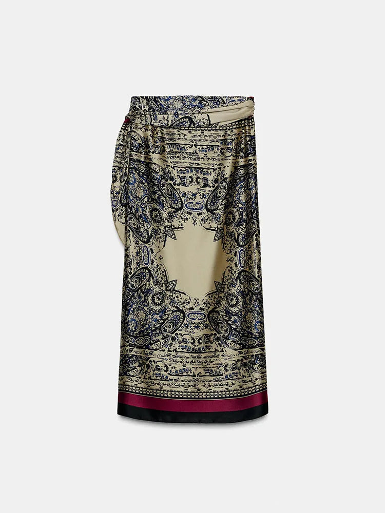 Autumn New Arrival ZA2025 Women's Faionable Versatile Paisley Wrap Skirt f-length Skirt 90700 330 Ethnic Stage Costume