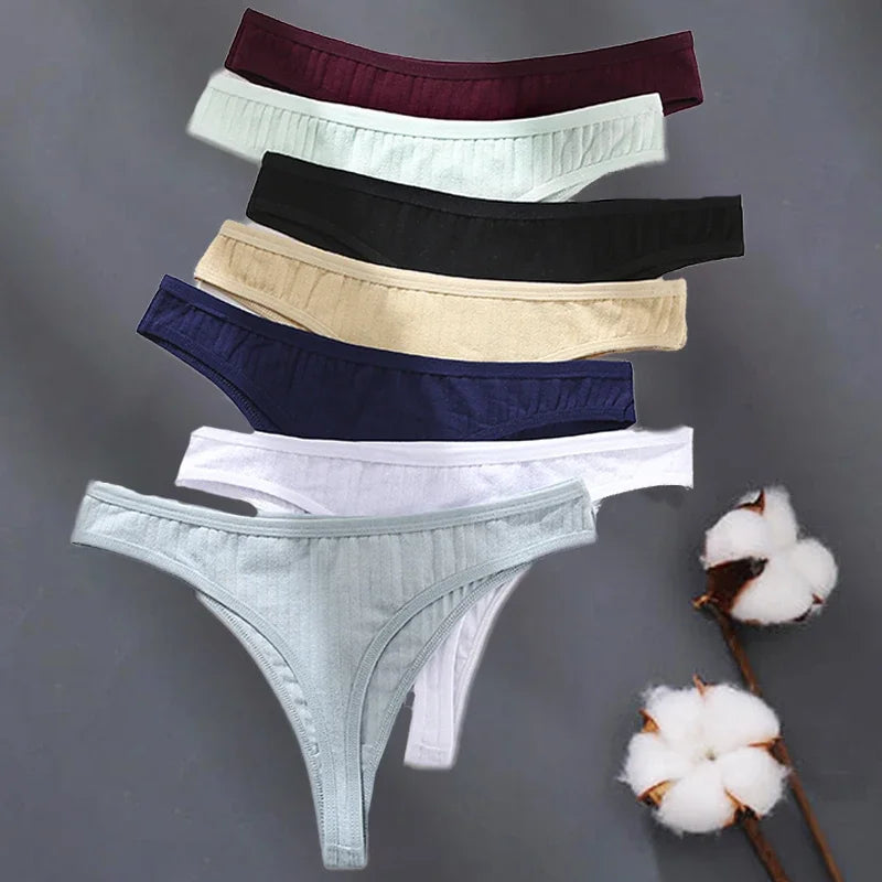 15Pcs/Set Women Cotton G-Strings Panties Female New Color Low Rise Thongs Ladies Sexy Bikini Girl Soft M-XL Intimates Lingerie