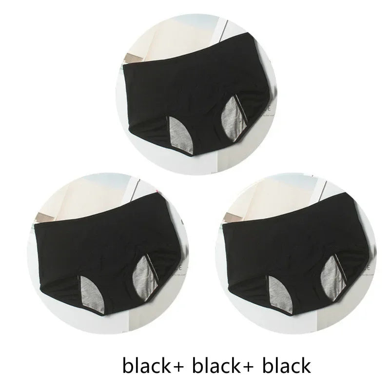 3pcs Leak Proof Menstrual Panties Physiological Pants Women Underwear Period Comfortable Waterproof Briefs