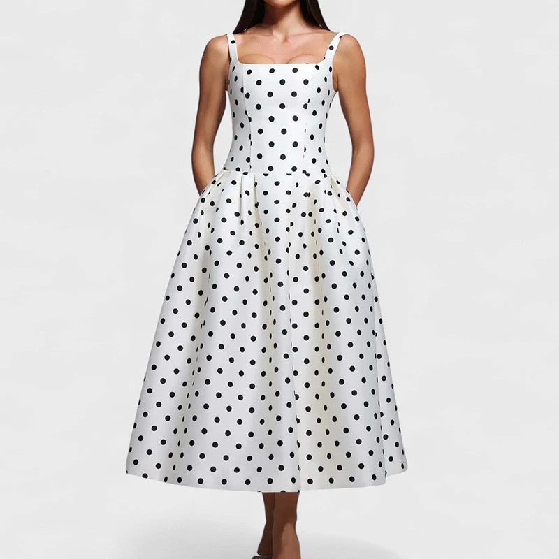 Sleeveless Chest Wrapping Dress Summer Women Sexy Backless Dot Strapless Ladies Maxi Party Dresses Fashion Streetwear Vestidos