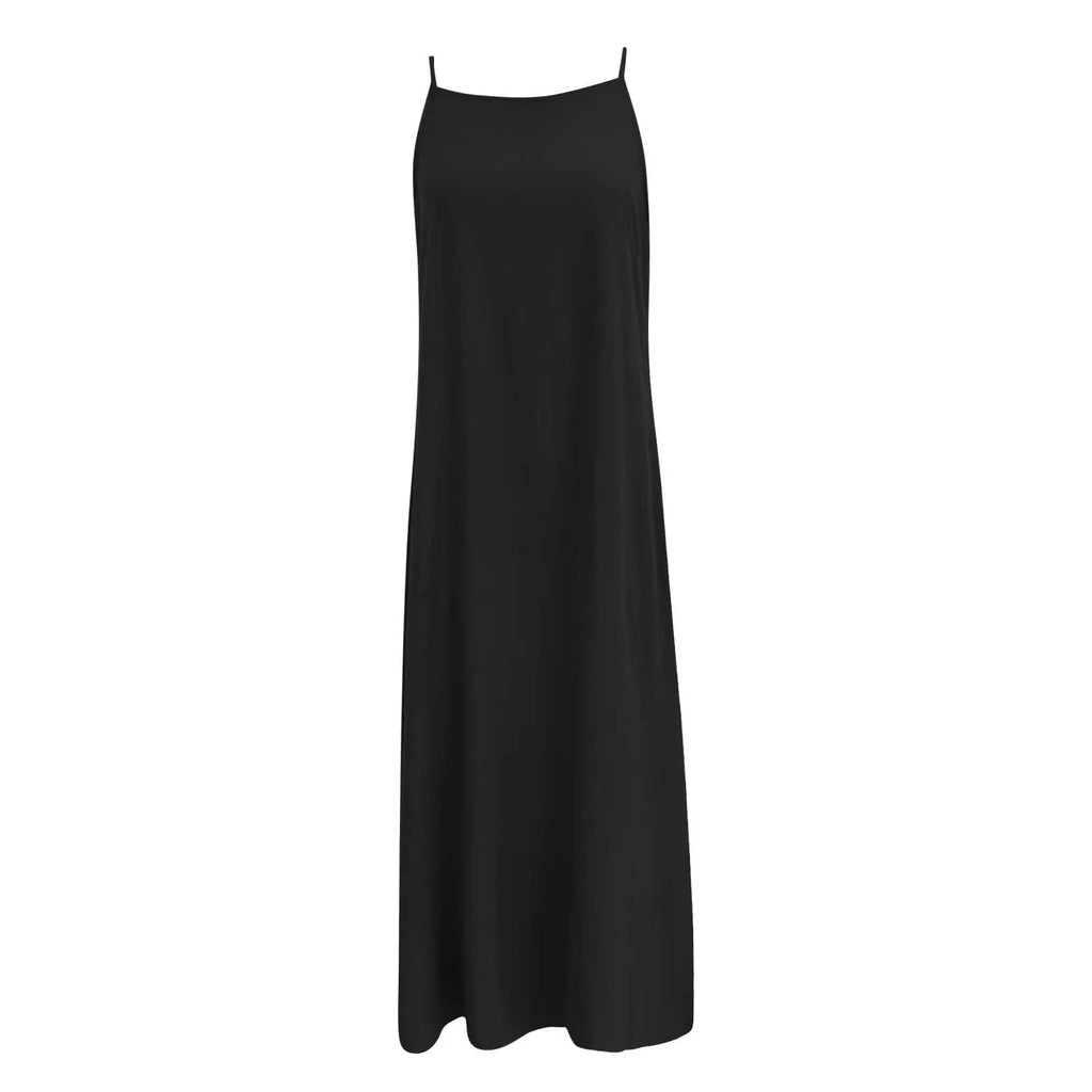 Dresses For Formal Occasions Women'S Fashion Casual Split Strap Dress Solid Color Boho Long Dresses Vestidos Verano Moda 2024
