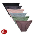 6Pcs Cotton Ribbed Striped Underwear for Women Solid Color Female Stretch Briefs Ladies Soft Lingerie M-XL