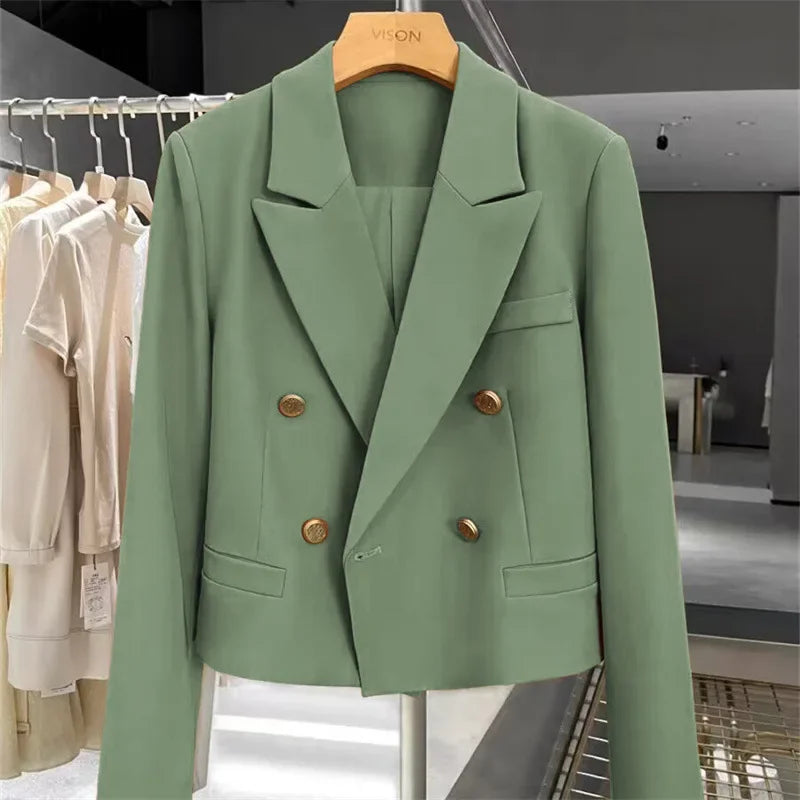 Blazer Women Spring New Solid Color Suit Jacket Short Section Button Casual Suit Women Clothing Outerwears Women's Jacket Coat