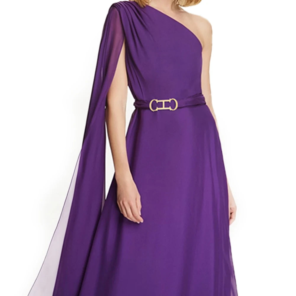 CHCH Formal Evening Dress Elegant Slant Shoulder Maxi Women Dress Christmas Evening Prom  Fashionable Banquet Party Slim Dresses