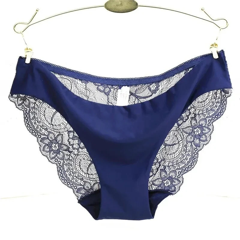 Women's Invisible Underwear Spandex Crotch Intimate Women Sexy Lace Black Floral Panties Seamless Panty