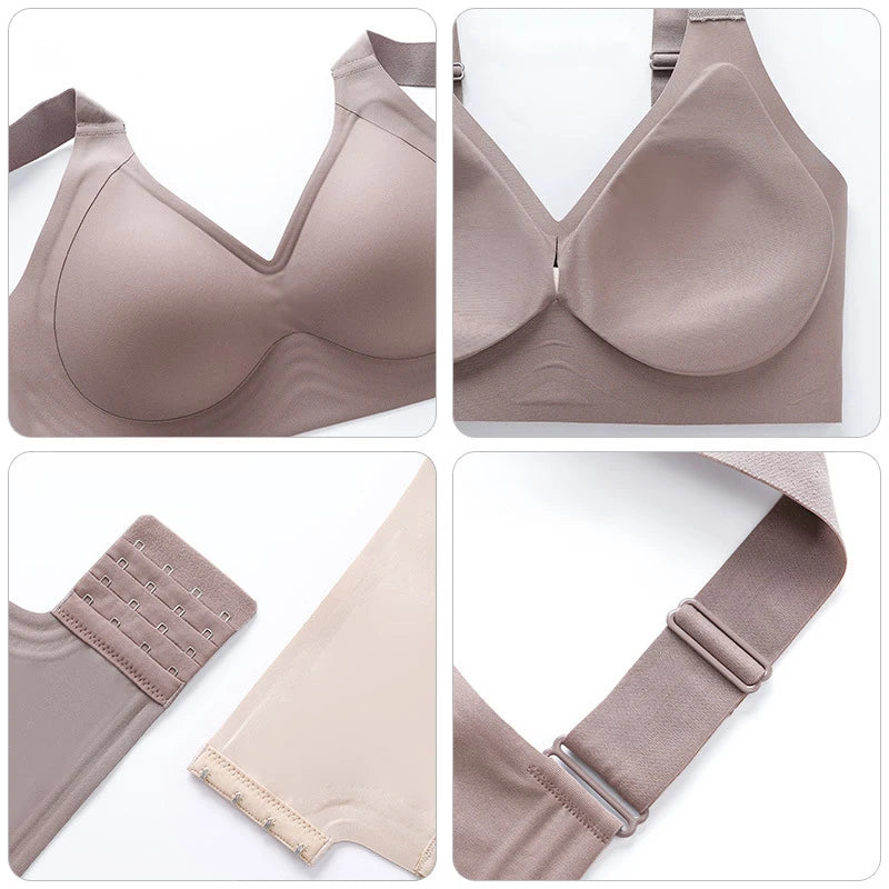 FallSweet Wireless Push Up Bra for Women Plus Size Thin Cup Sports Bras Breathable Comfortable Underwear Sexy Lingerie M-6XL