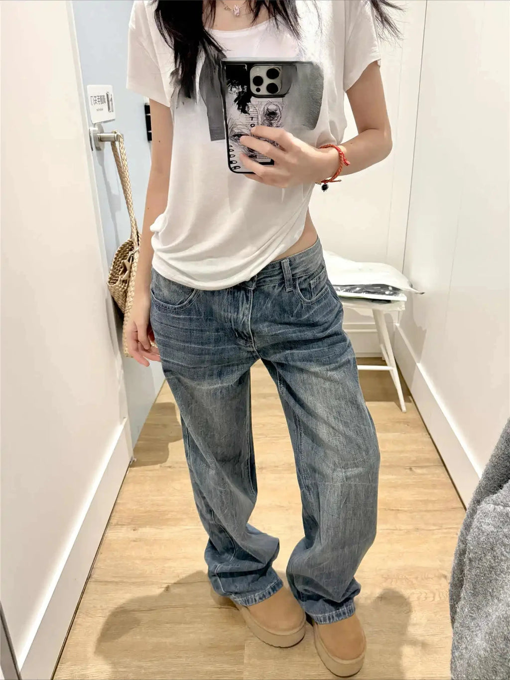 Women American Retro Baggy Jeans Streetwear Wide Leg Denim Pants Wide Fit Y2K High Street Harajuku Tide 2000s Trousers