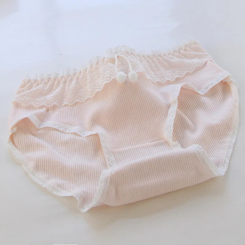 5Pcs/Set Lace Edge Underwear Women Cotton Panties Female Underpants Sweet Girls Briefs Breathable Soft Shorts Sexy Lingerie