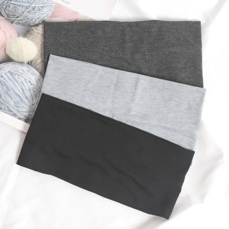 Korean Headband Running Solid Color Wide Elastic Hair Bands Women Men Sport Yoga Hairband Black Soft Wash Face Makeup Headwrap